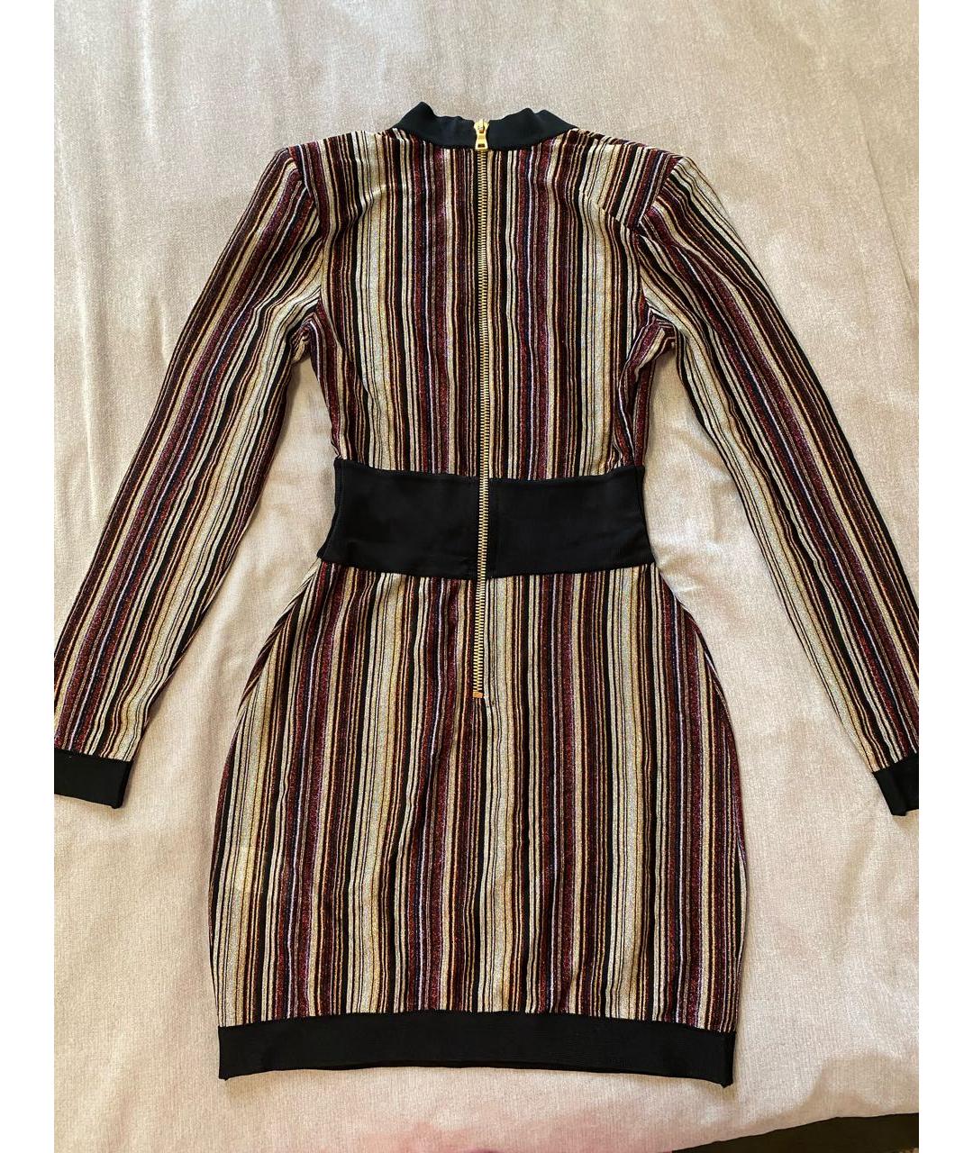 BALMAIN Мульти вискозное коктейльное платье, фото 2