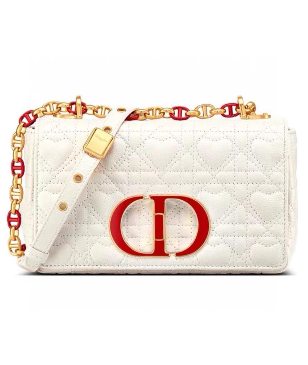 CHRISTIAN DIOR Белая кожаная сумка через плечо, фото 1