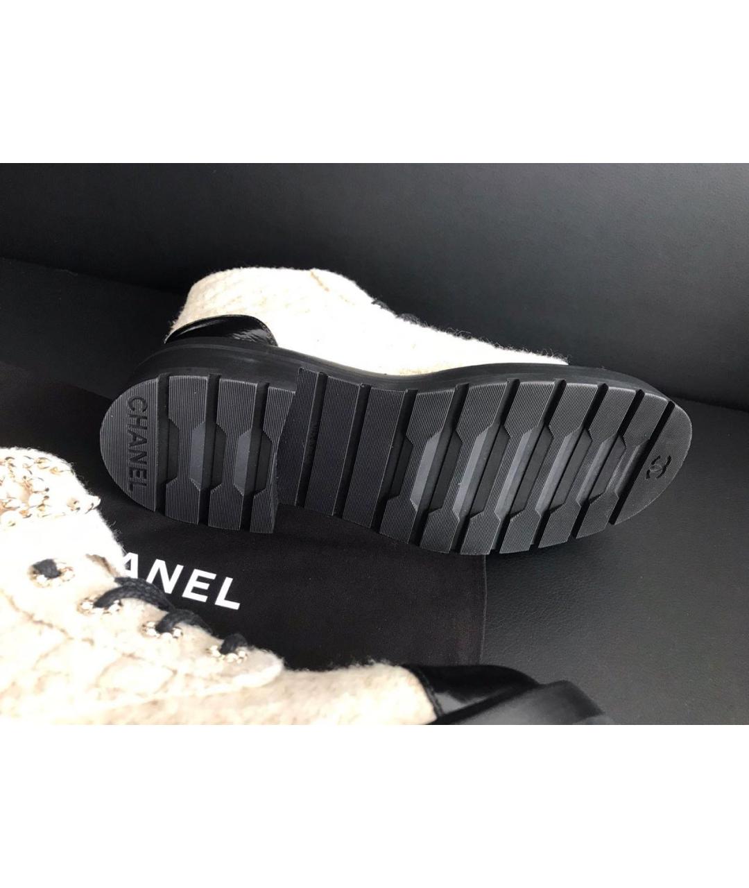 CHANEL Белые кожаные ботинки, фото 5