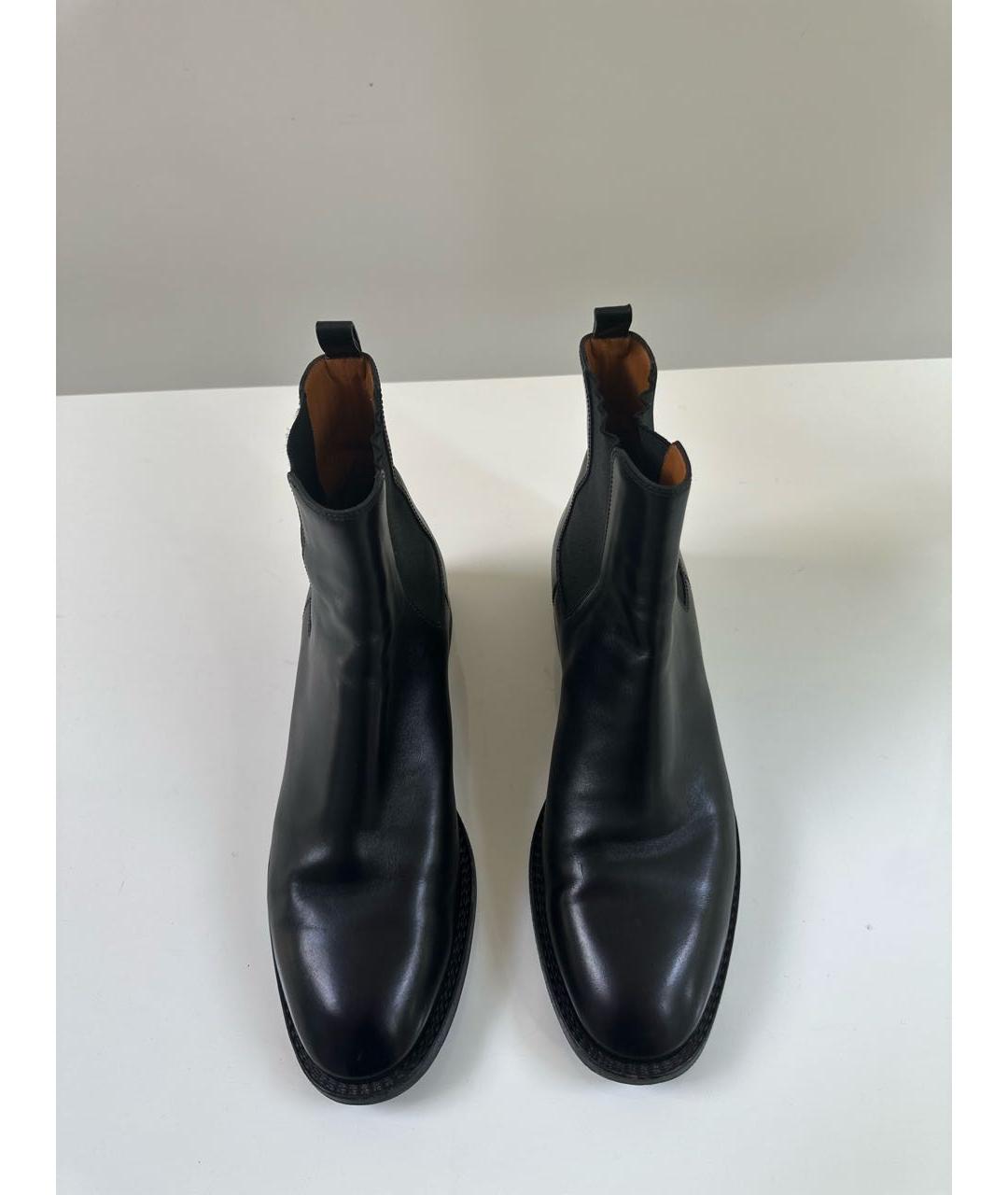 SAINT LAURENT Черные кожаные ботинки, фото 2