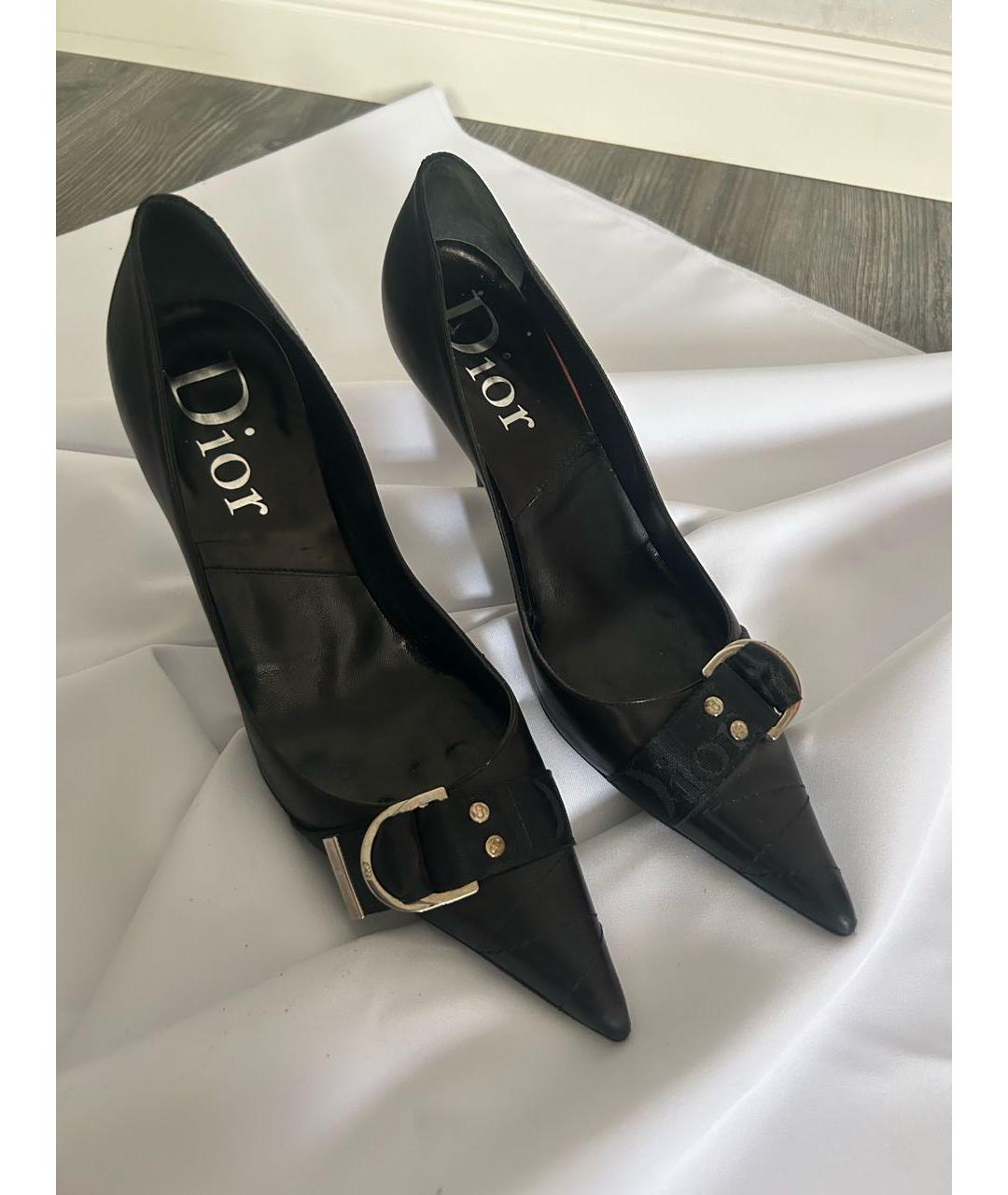 CHRISTIAN DIOR Черные кожаные туфли, фото 8