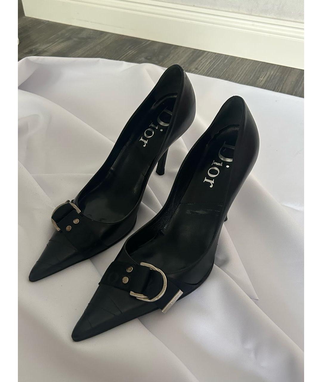 CHRISTIAN DIOR Черные кожаные туфли, фото 2