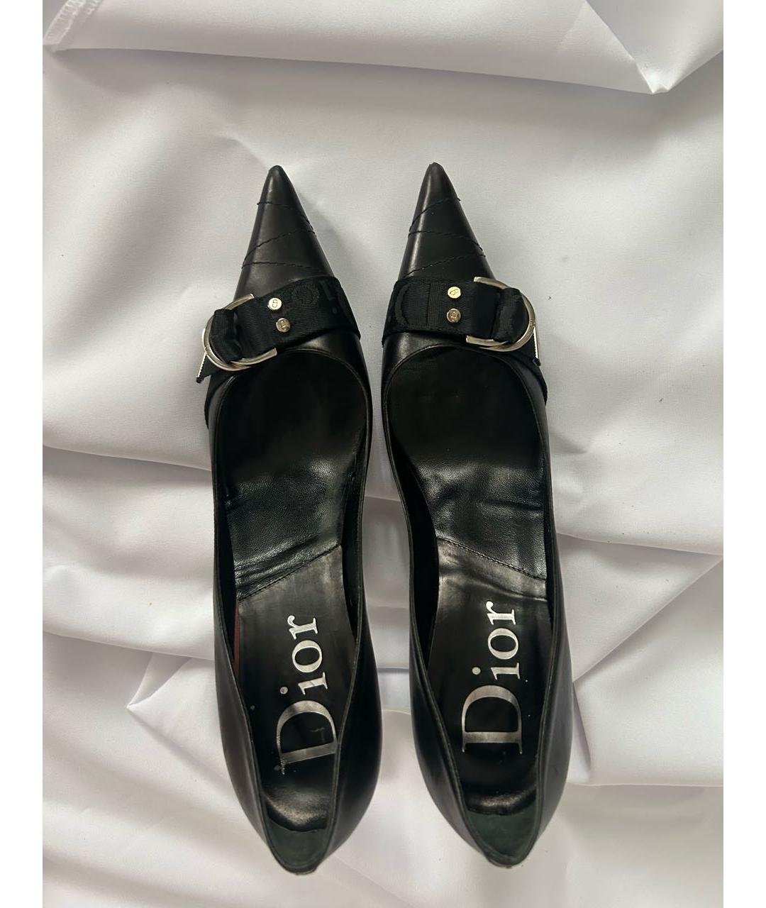 CHRISTIAN DIOR Черные кожаные туфли, фото 3
