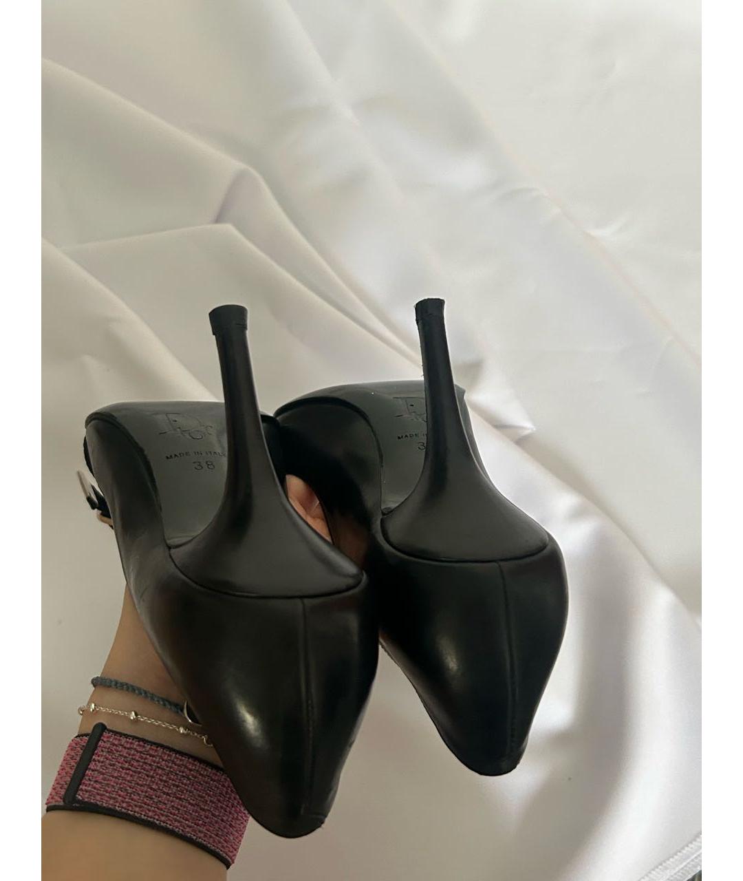 CHRISTIAN DIOR Черные кожаные туфли, фото 4