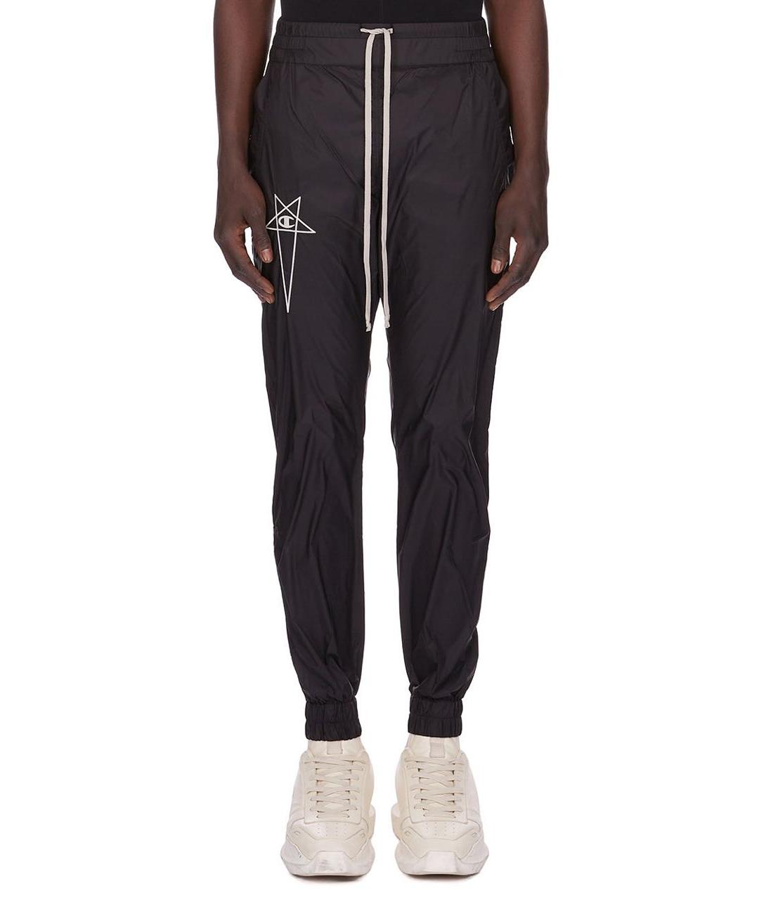 RICK OWENS Черные полиэстеровые повседневные брюки, фото 2