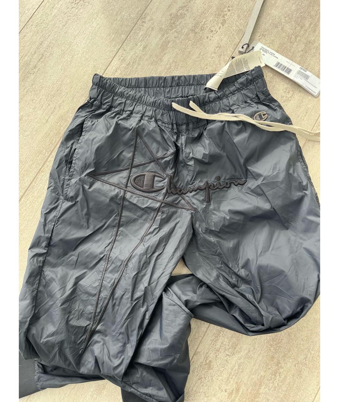 RICK OWENS Черные полиэстеровые повседневные брюки, фото 4