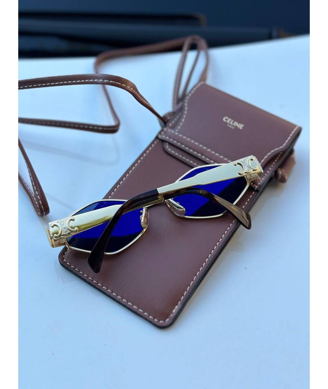 CELINE Золотые пластиковые солнцезащитные очки, фото 4