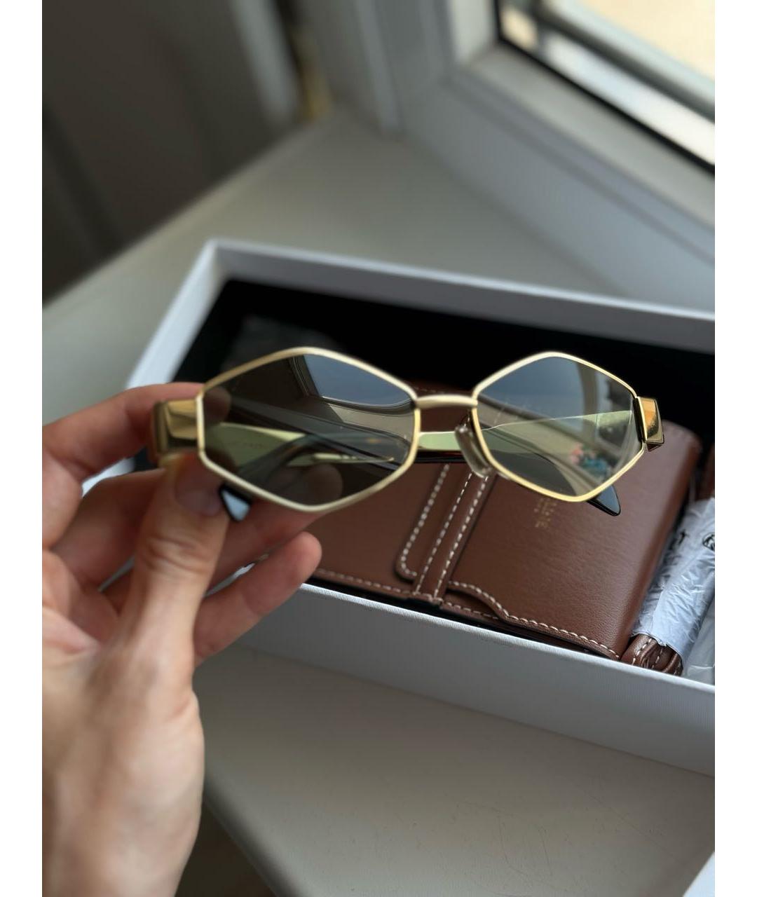 CELINE Золотые пластиковые солнцезащитные очки, фото 5