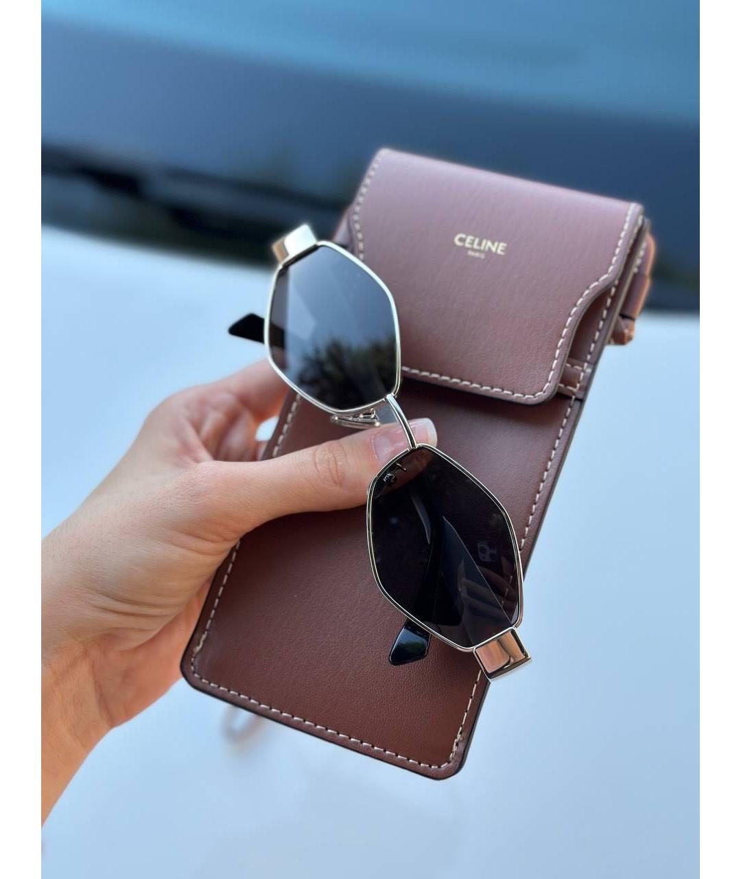 CELINE Золотые пластиковые солнцезащитные очки, фото 3