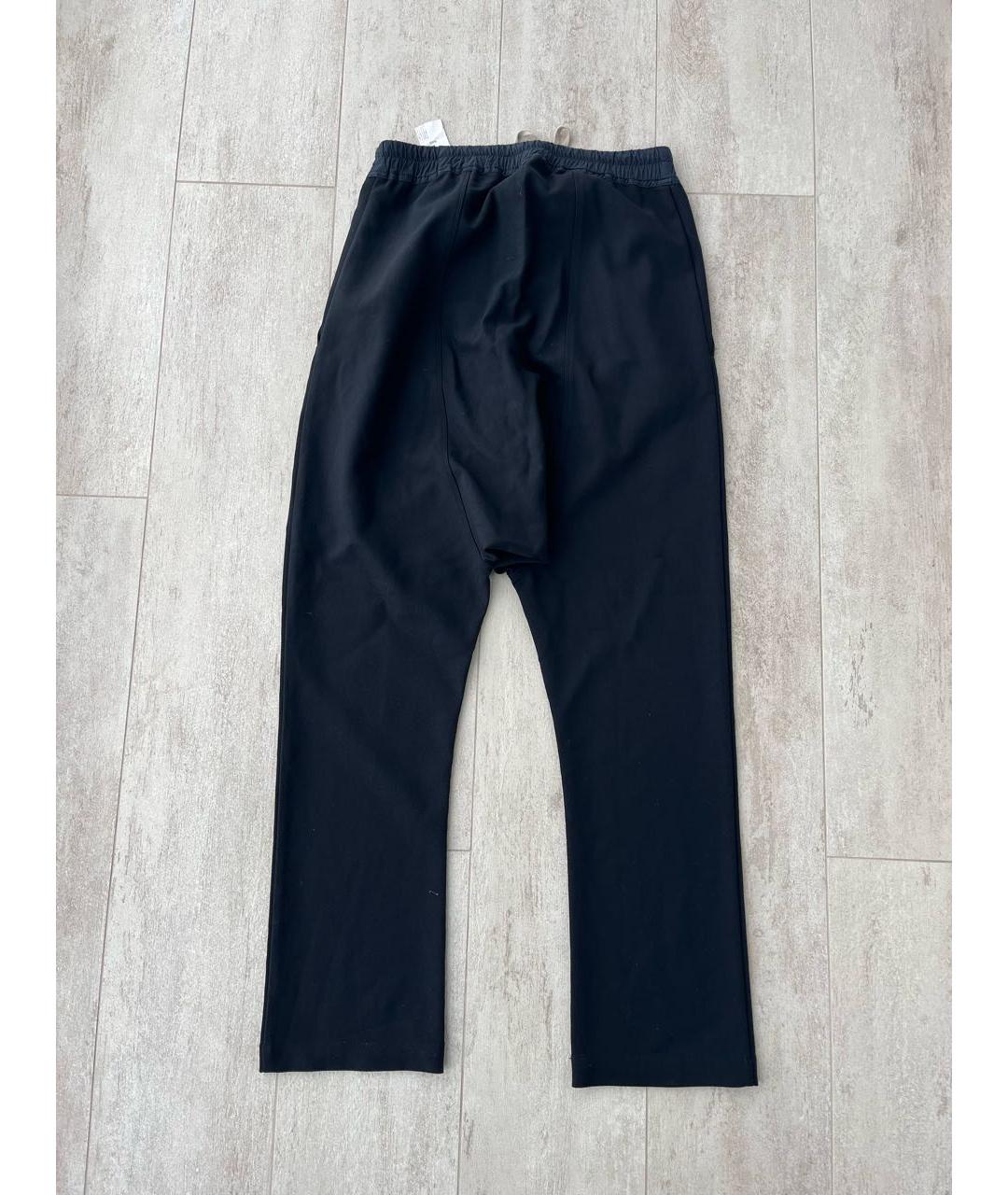 RICK OWENS Черные вискозные повседневные брюки, фото 2