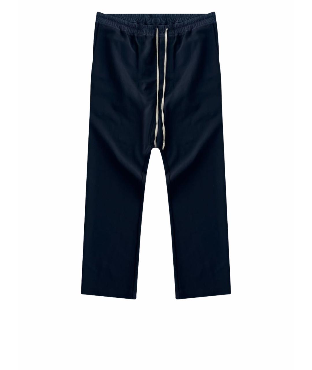 RICK OWENS Черные вискозные повседневные брюки, фото 1