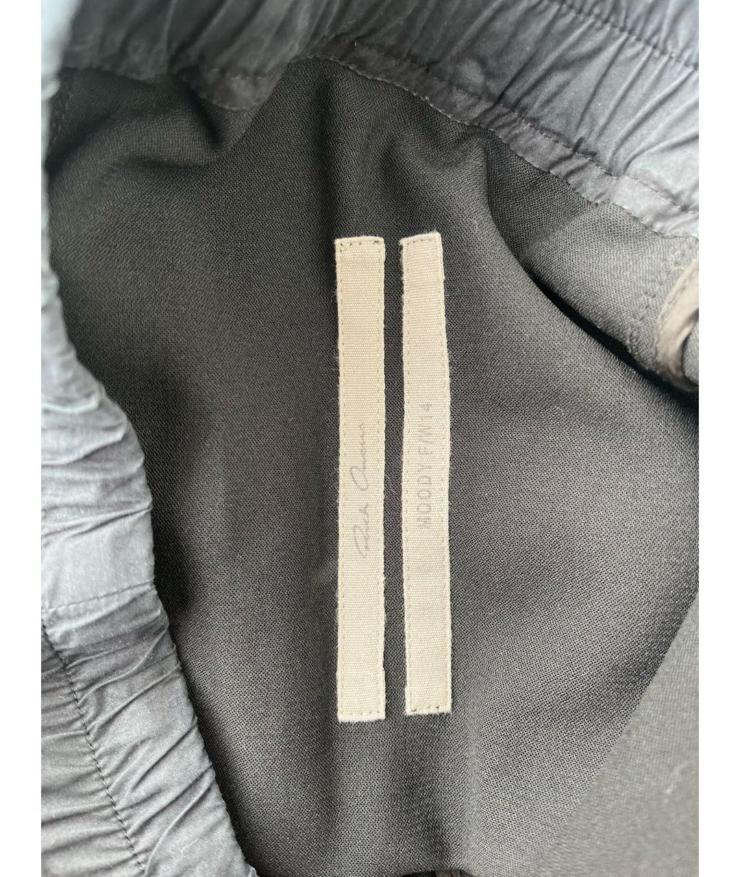 RICK OWENS Черные вискозные повседневные брюки, фото 4