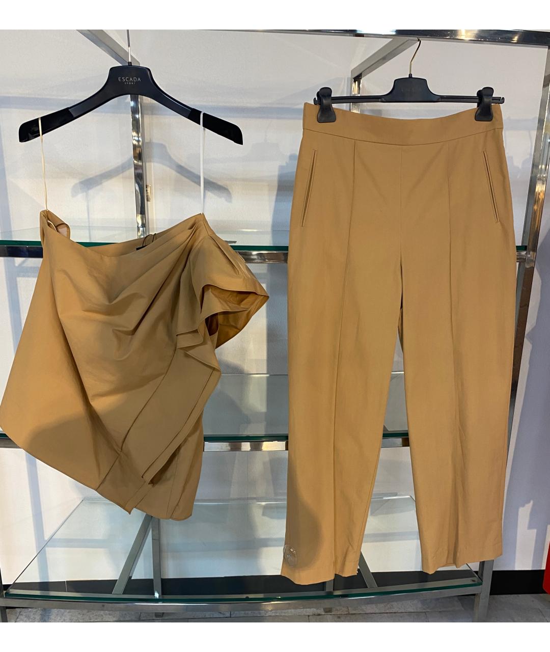 ESCADA Бежевый хлопко-эластановый костюм с брюками, фото 7