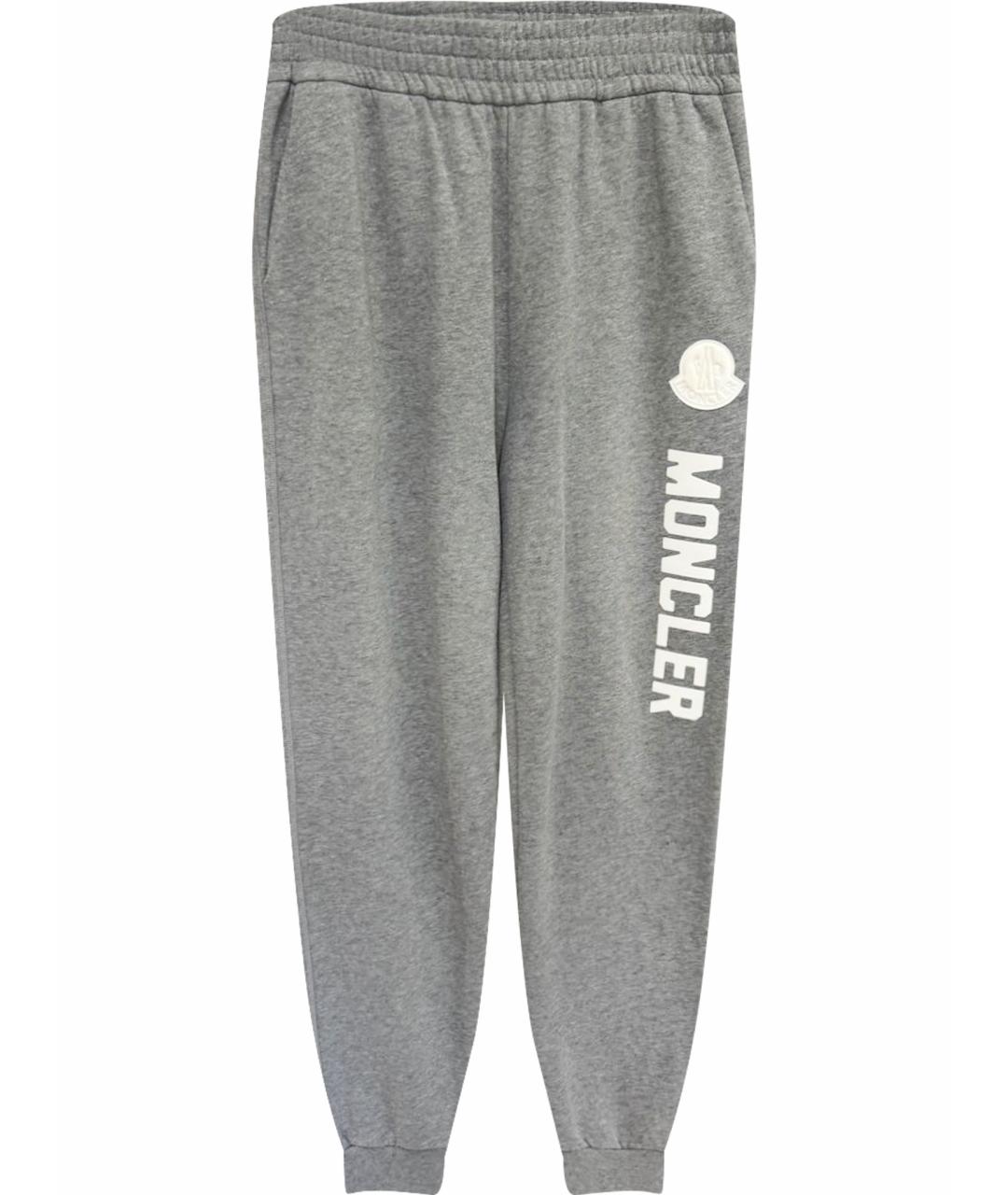 MONCLER Серые хлопковые спортивные брюки и шорты, фото 1