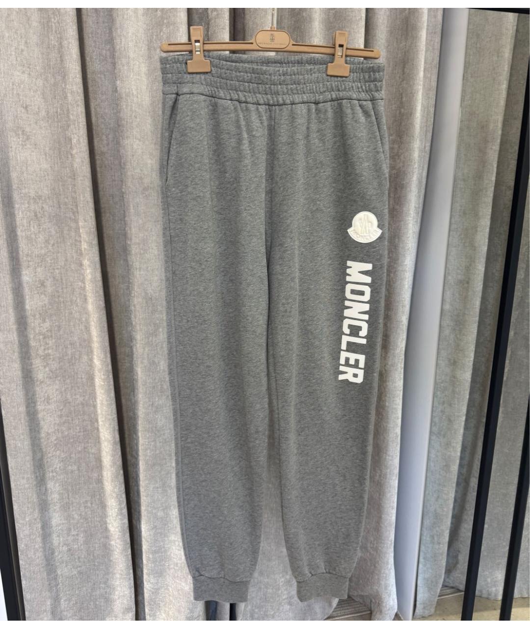 MONCLER Серые хлопковые спортивные брюки и шорты, фото 5