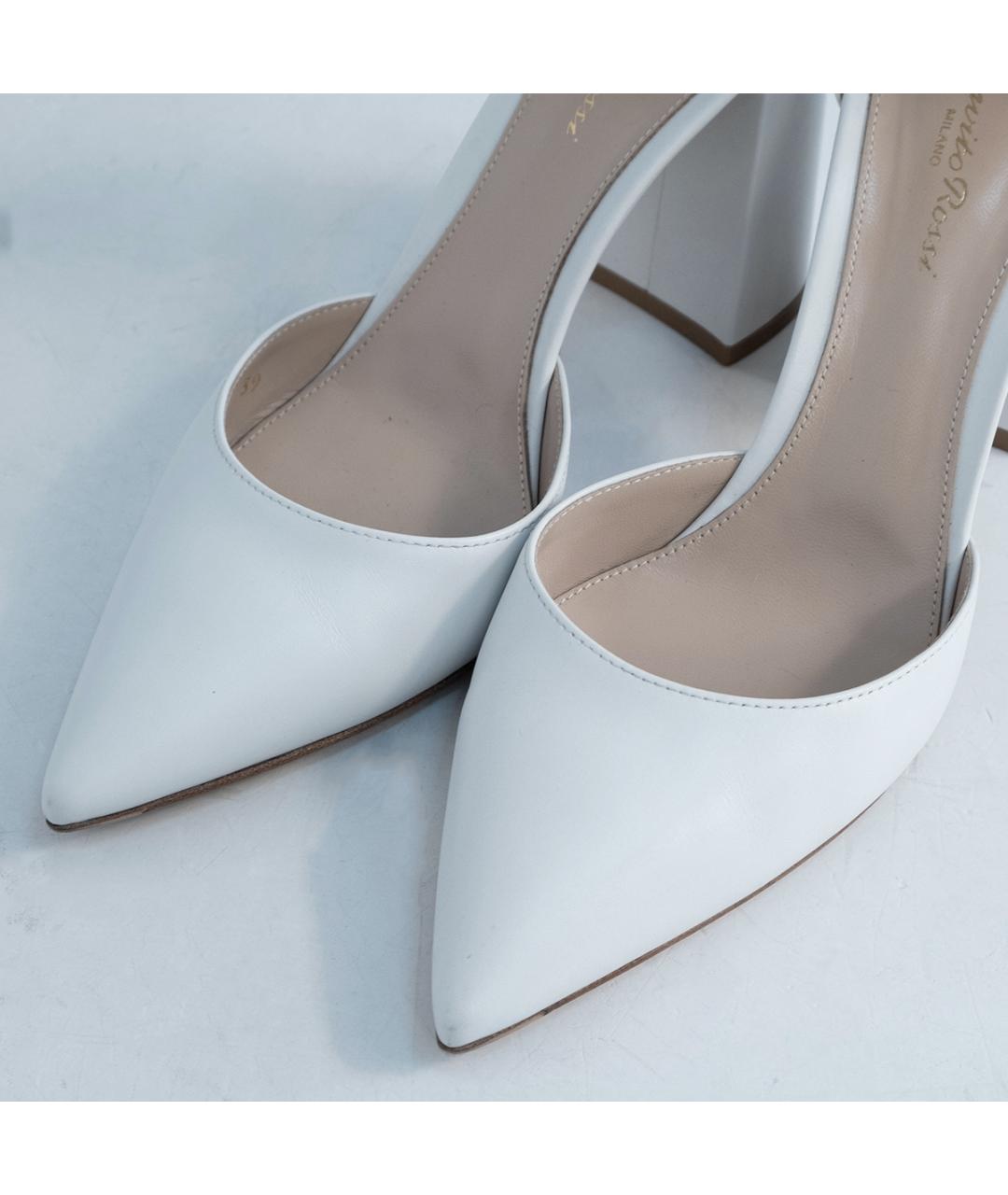 GIANVITO ROSSI Белые кожаные туфли, фото 3