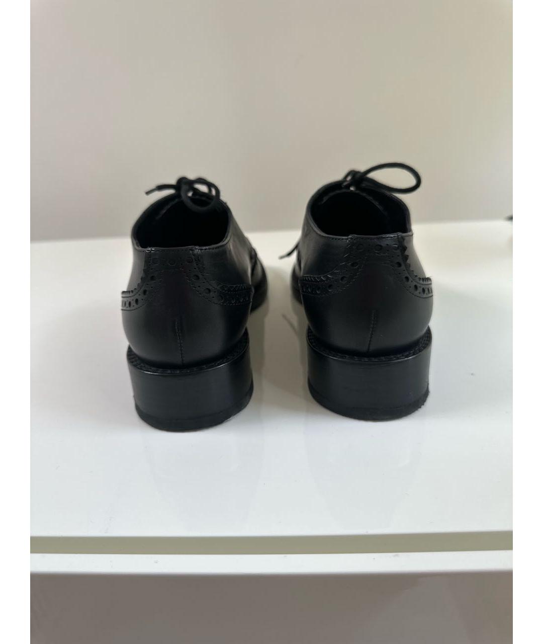 SAINT LAURENT Черные кожаные брогги и оксфорды, фото 4