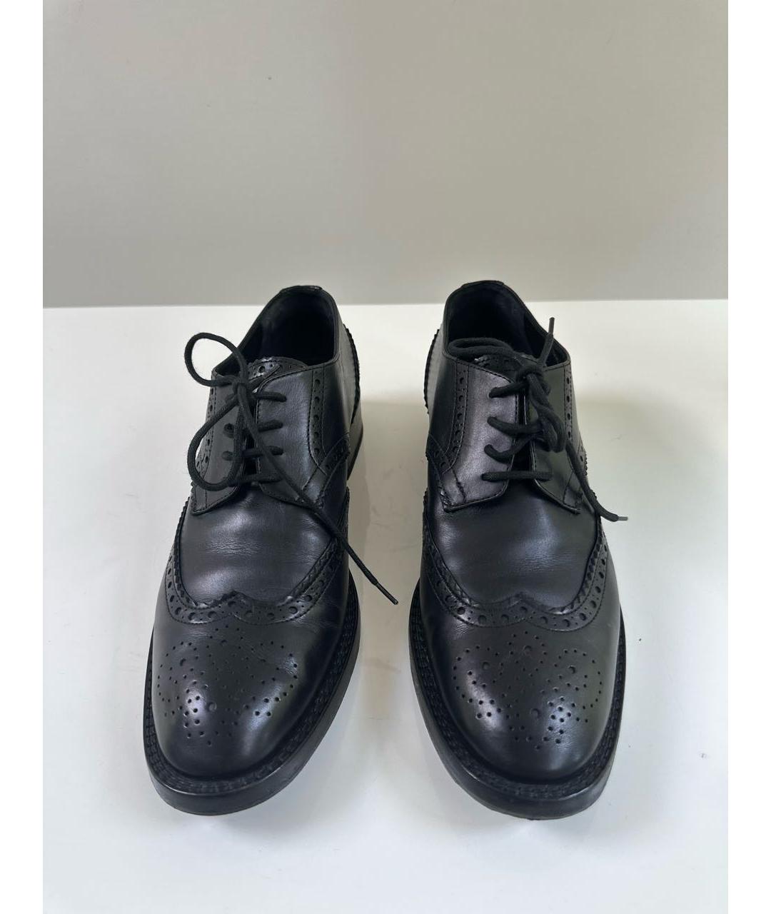 SAINT LAURENT Черные кожаные брогги и оксфорды, фото 2