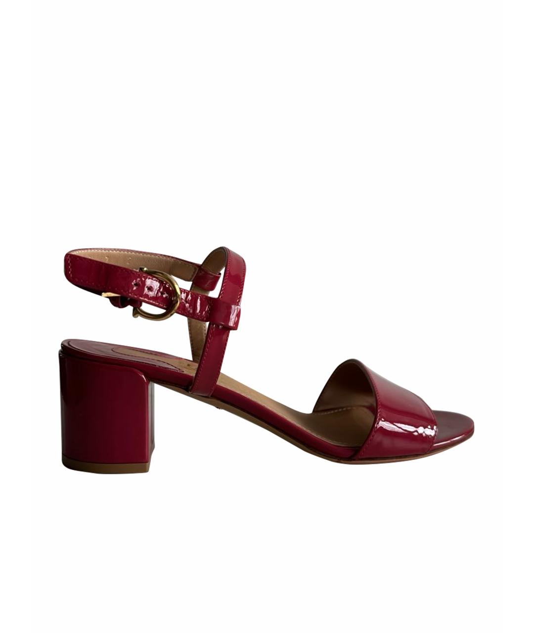 FERRAGAMO Фиолетовые босоножки из лакированной кожи, фото 1