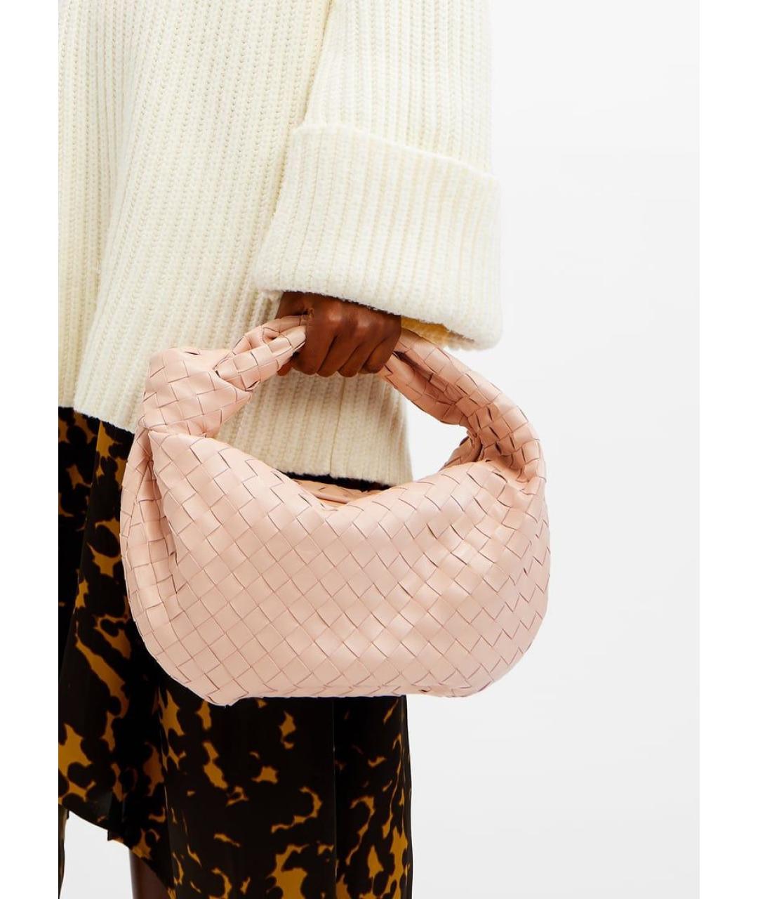 BOTTEGA VENETA Розовая кожаная сумка через плечо, фото 2