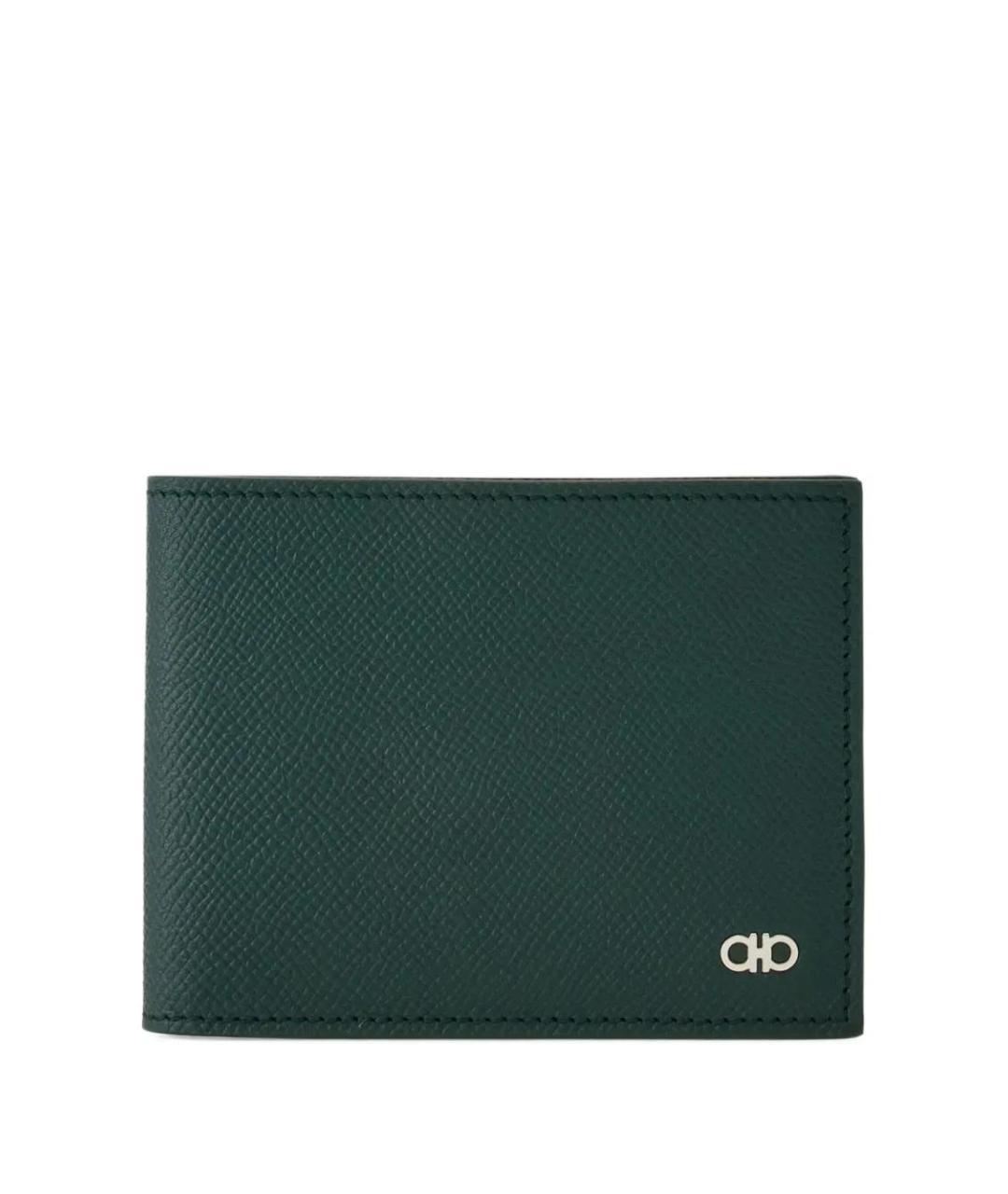 FERRAGAMO Зеленый кожаный кошелек, фото 1
