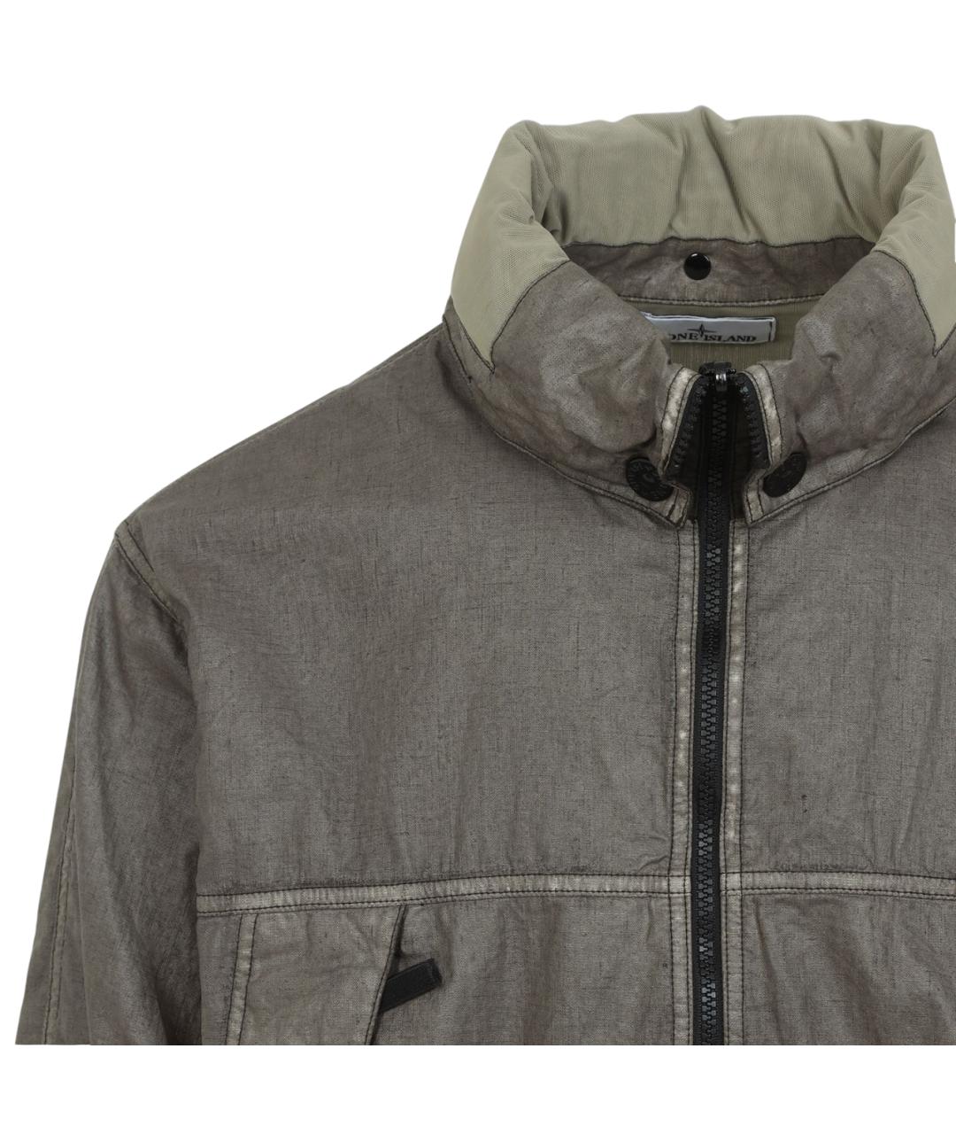 STONE ISLAND Серая льняная куртка, фото 3
