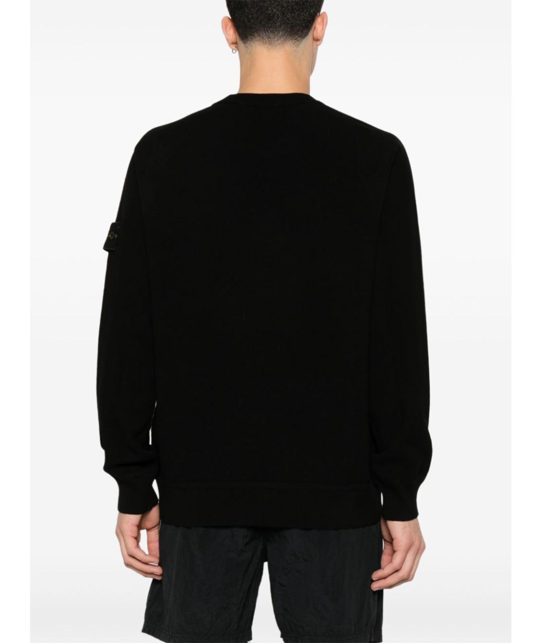 STONE ISLAND Черный хлопковый джемпер / свитер, фото 5