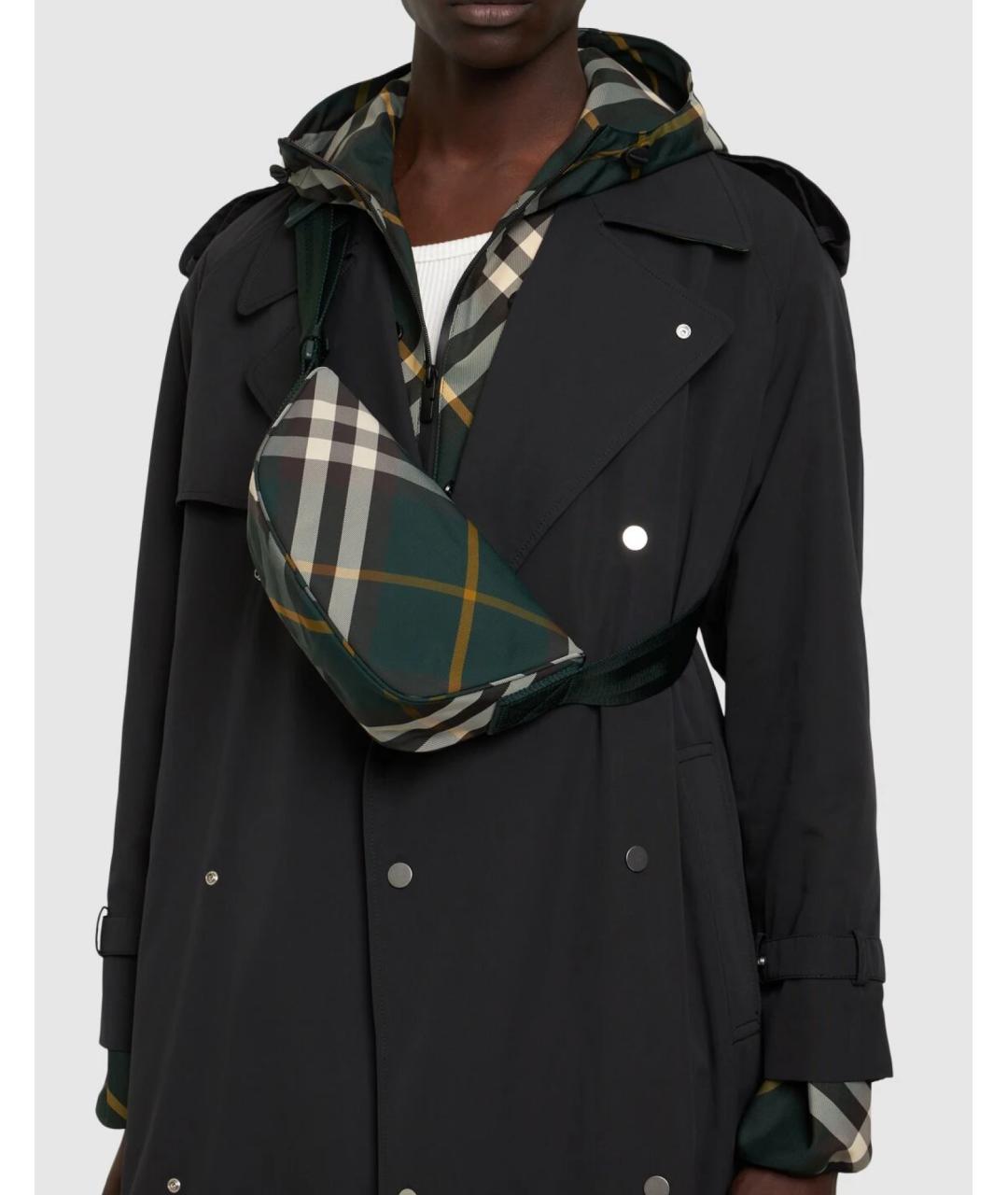 BURBERRY Зеленая тканевая сумка на плечо, фото 5