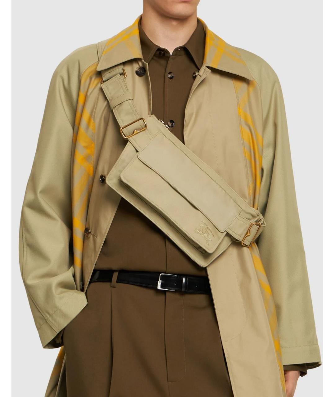 BURBERRY Зеленая тканевая сумка на плечо, фото 5