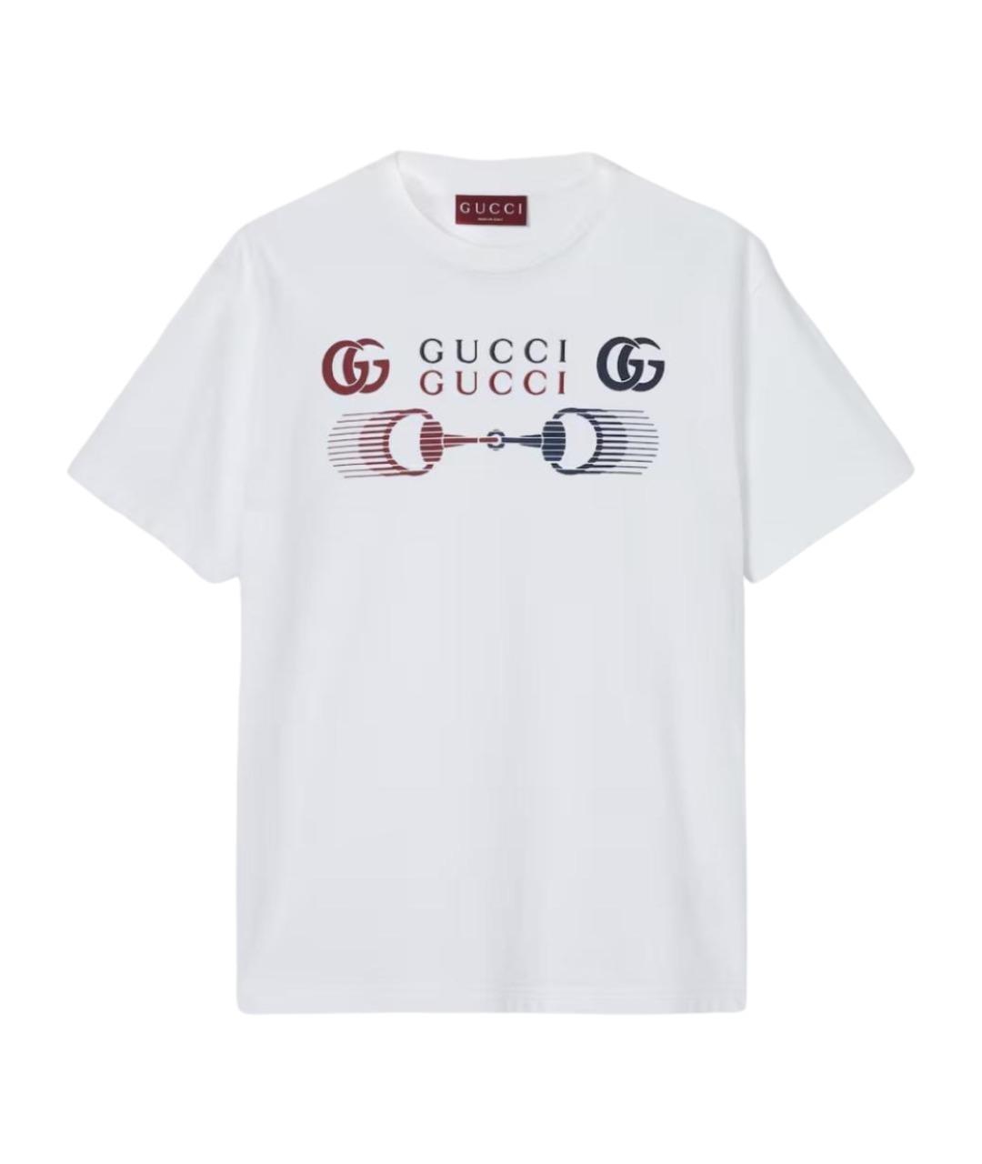 GUCCI Белая хлопковая футболка, фото 1