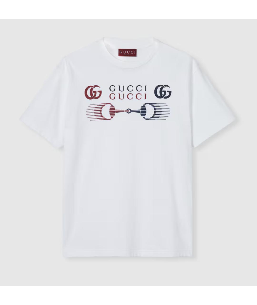 GUCCI Белая хлопковая футболка, фото 6