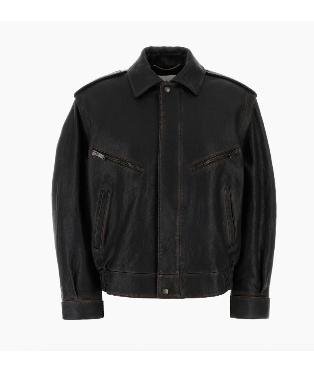 SAINT LAURENT Черная кожаная куртка, фото 6