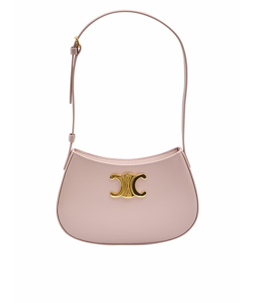 CELINE Розовая кожаная сумка через плечо, фото 1