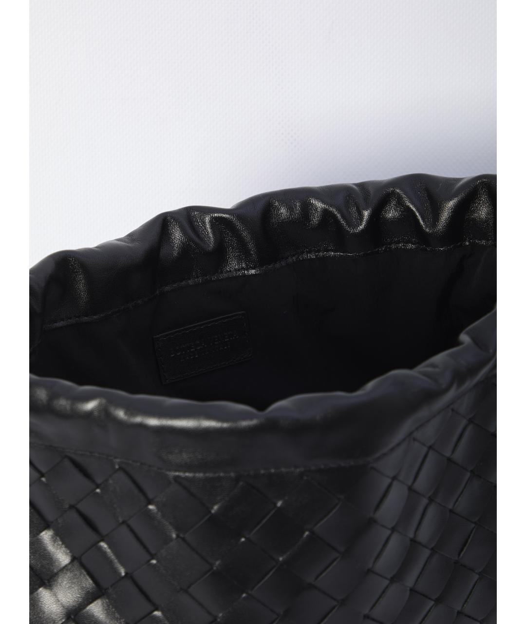 BOTTEGA VENETA Черная кожаная сумка через плечо, фото 4
