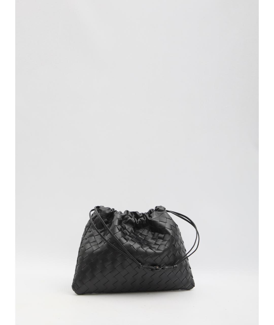 BOTTEGA VENETA Черная кожаная сумка через плечо, фото 2