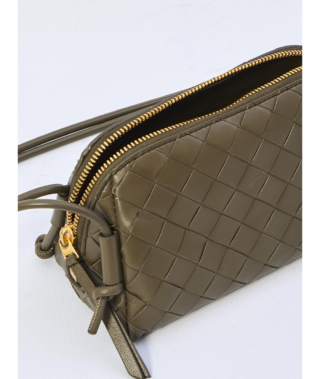 BOTTEGA VENETA Зеленая кожаная сумка через плечо, фото 4