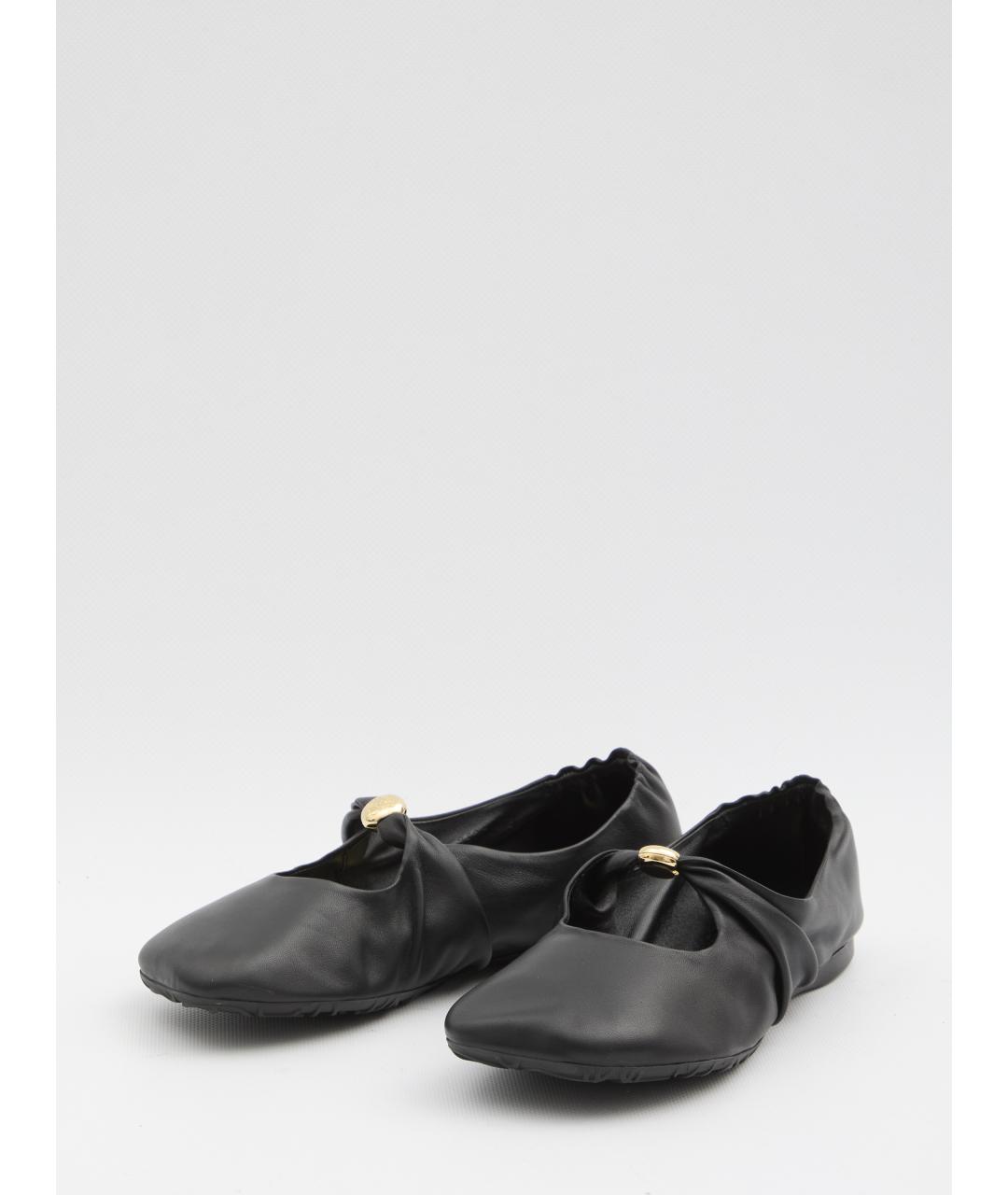 LOEWE Черные кожаные балетки, фото 2