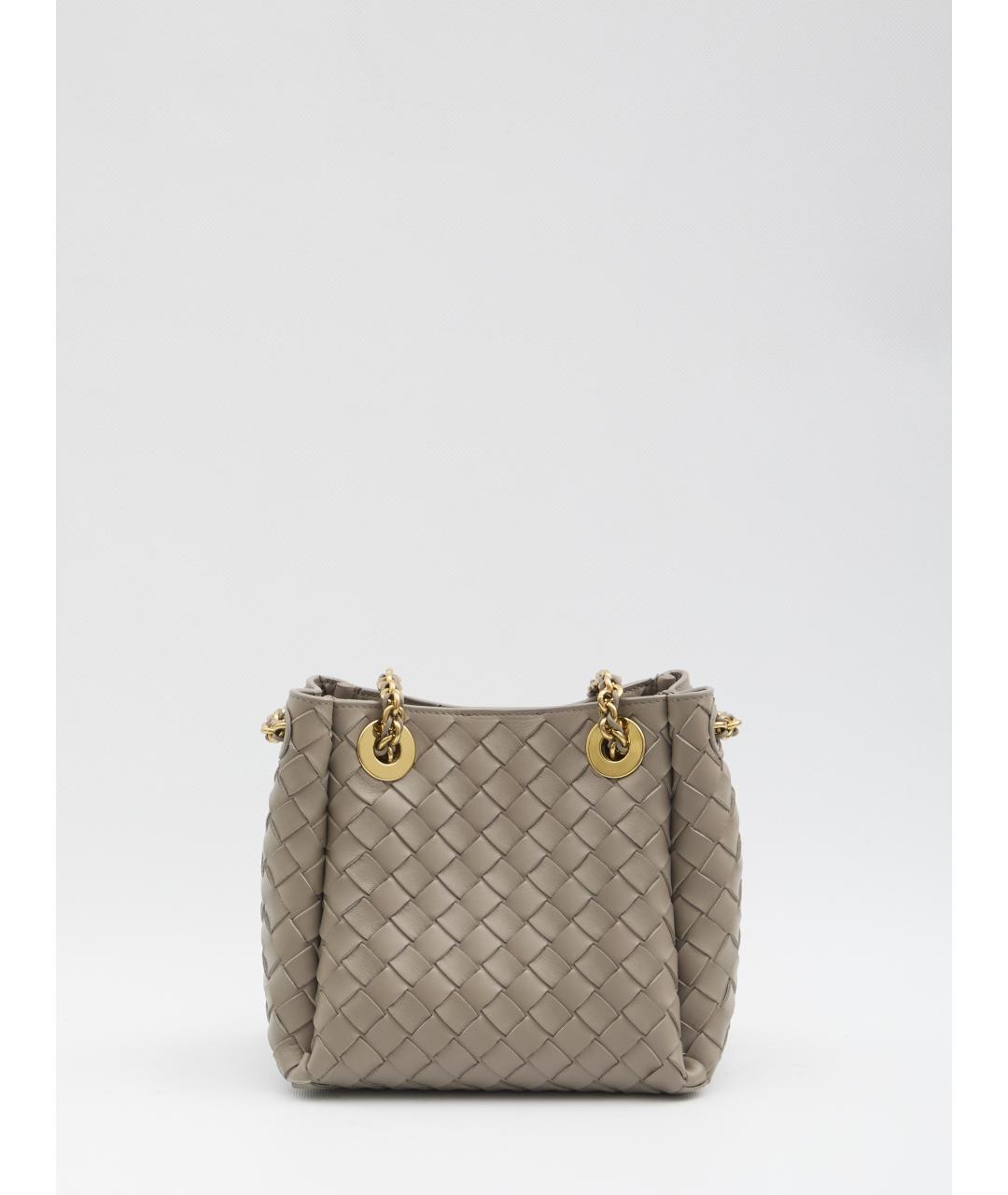 BOTTEGA VENETA Серая кожаная сумка тоут, фото 5