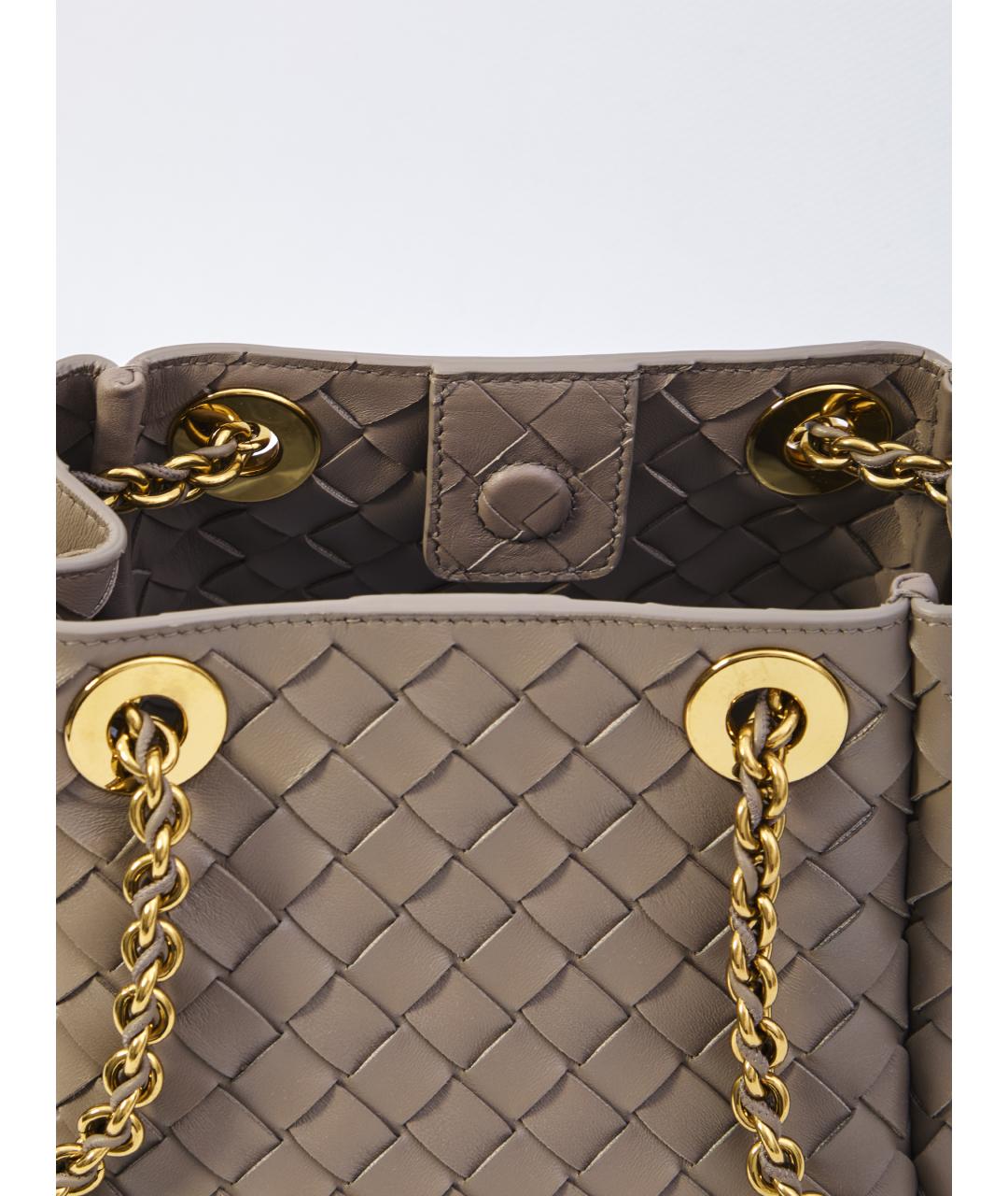 BOTTEGA VENETA Серая кожаная сумка тоут, фото 4