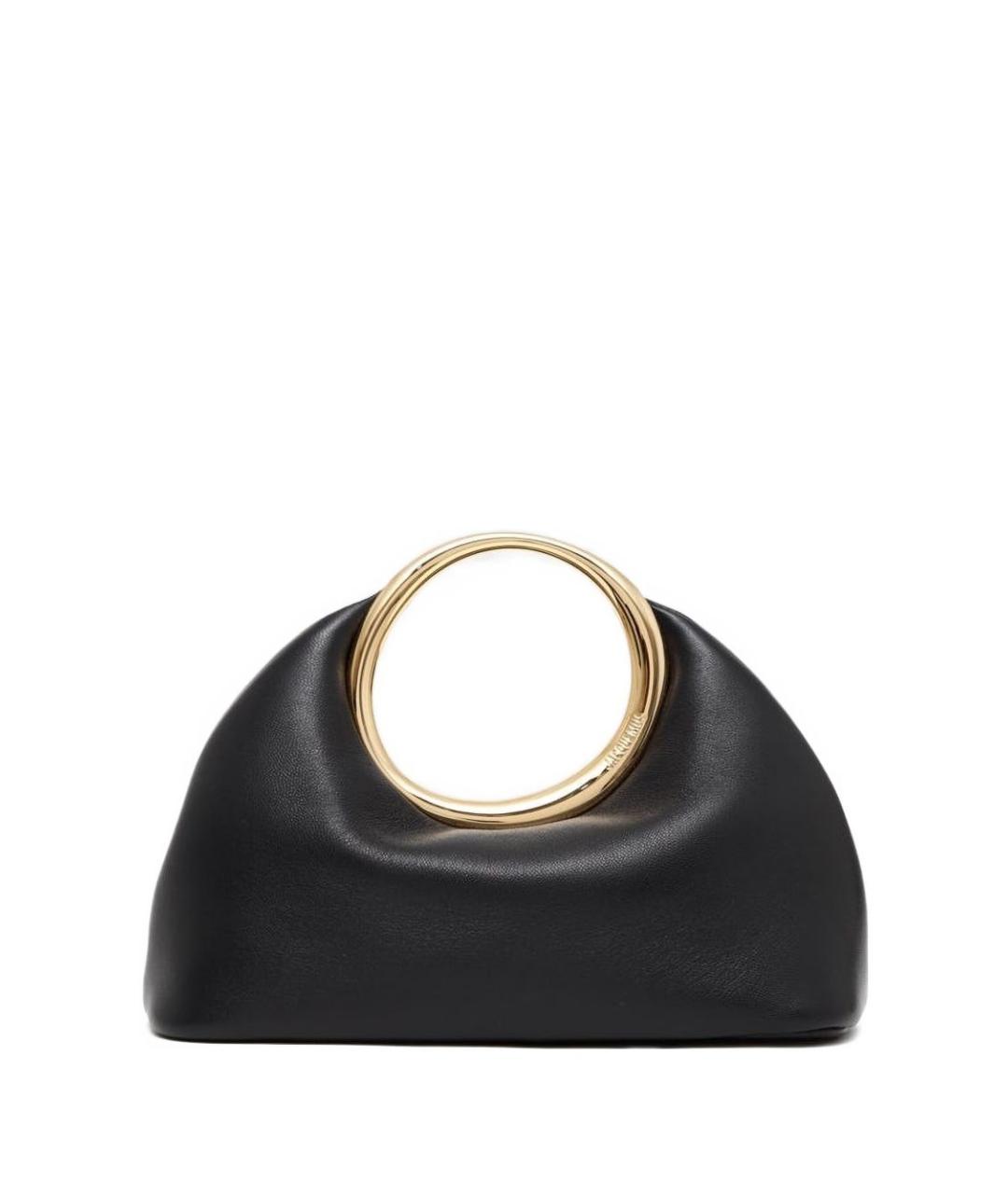 JACQUEMUS Черная кожаная сумка с короткими ручками, фото 1