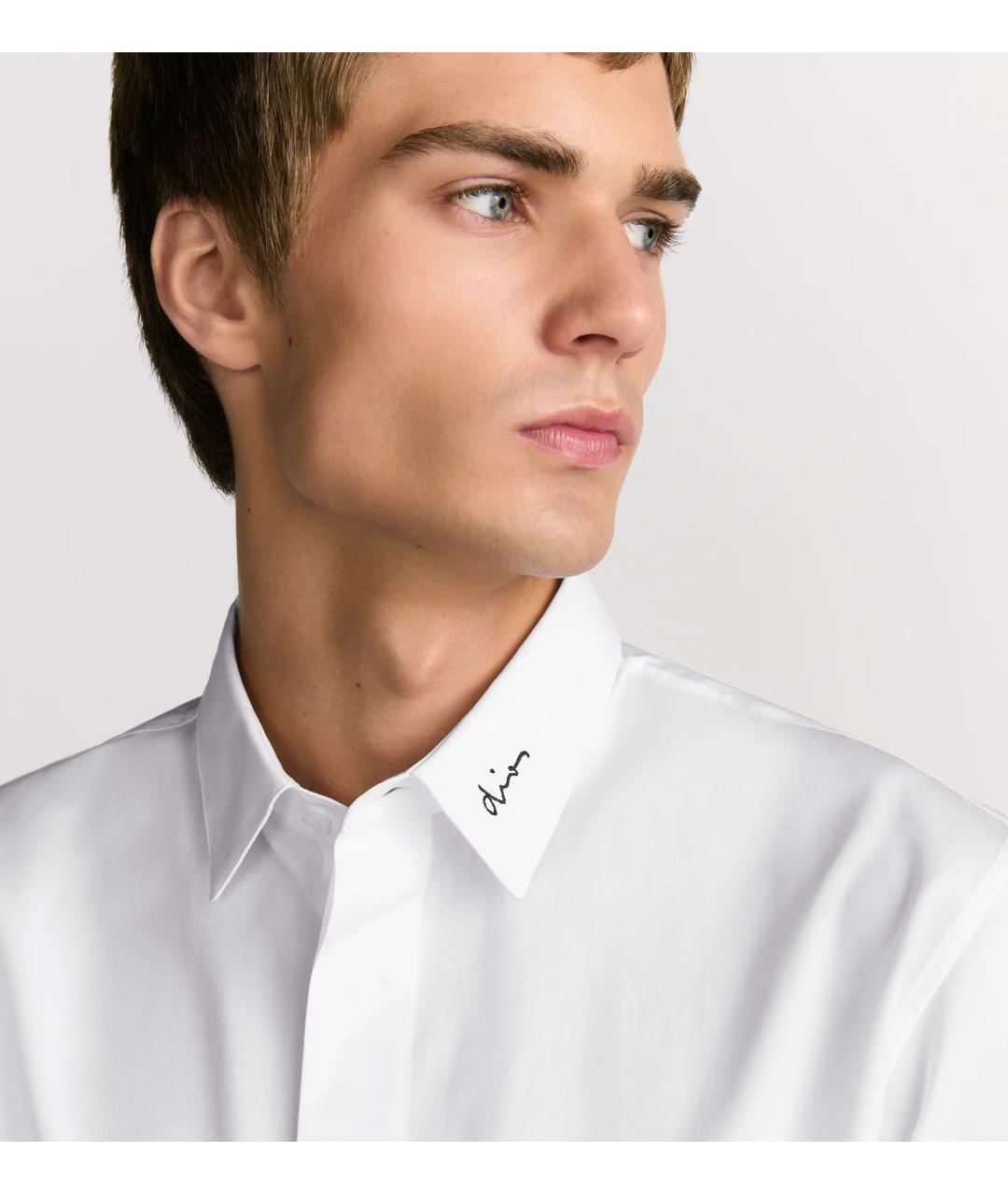 CHRISTIAN DIOR Белая хлопковая классическая рубашка, фото 3