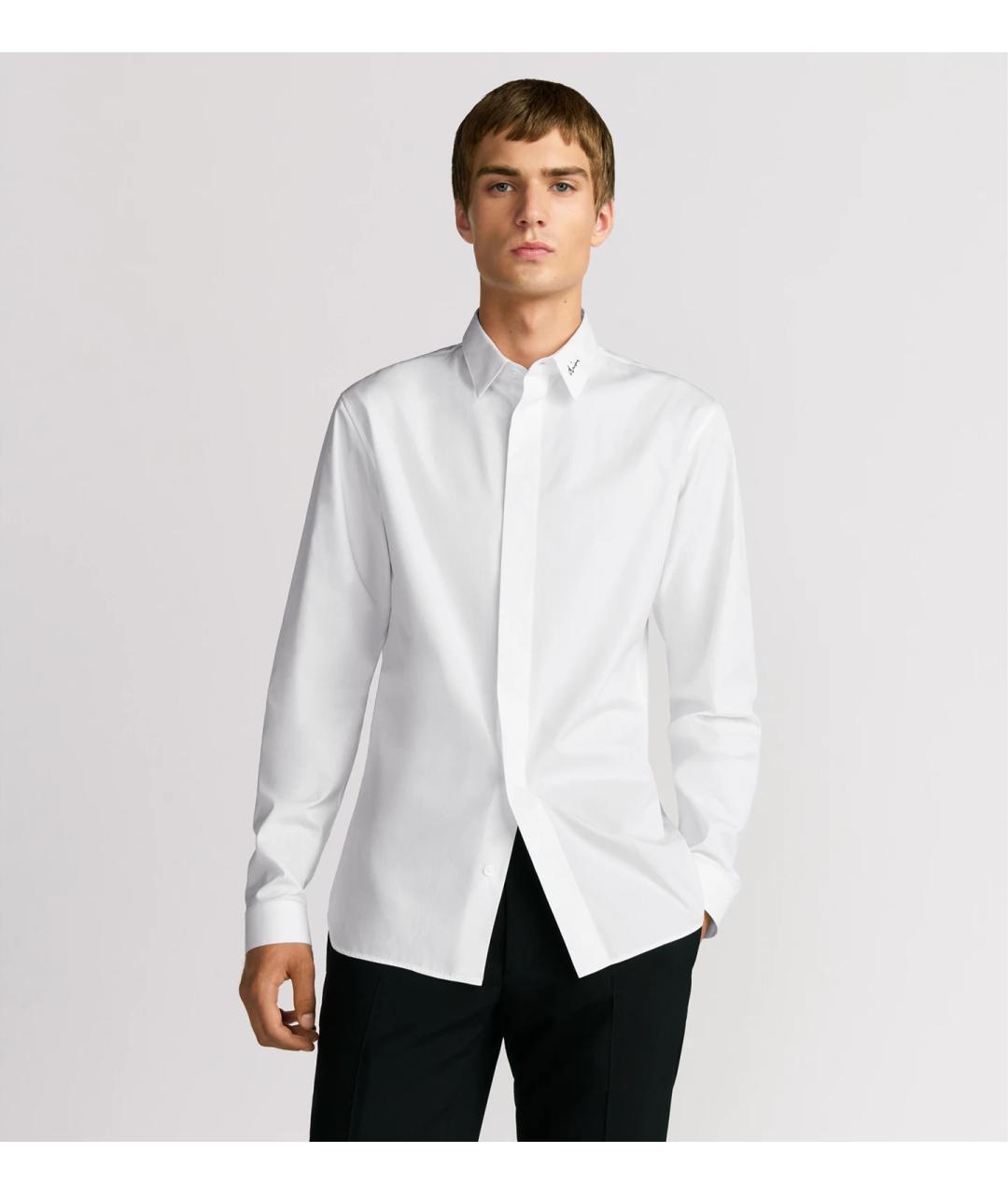 CHRISTIAN DIOR Белая хлопковая классическая рубашка, фото 2