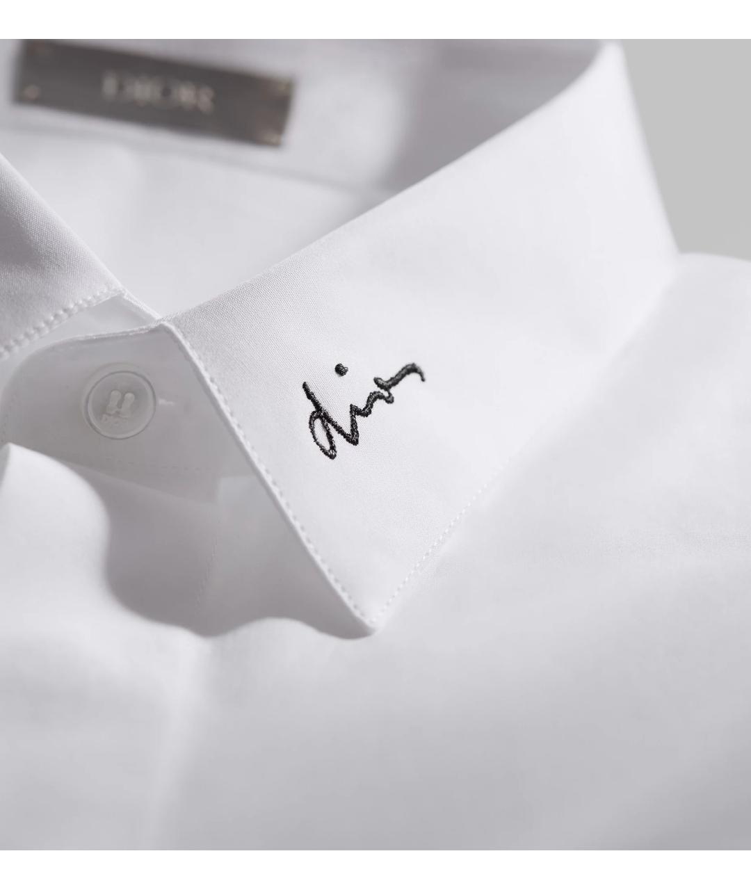 CHRISTIAN DIOR Белая хлопковая классическая рубашка, фото 5