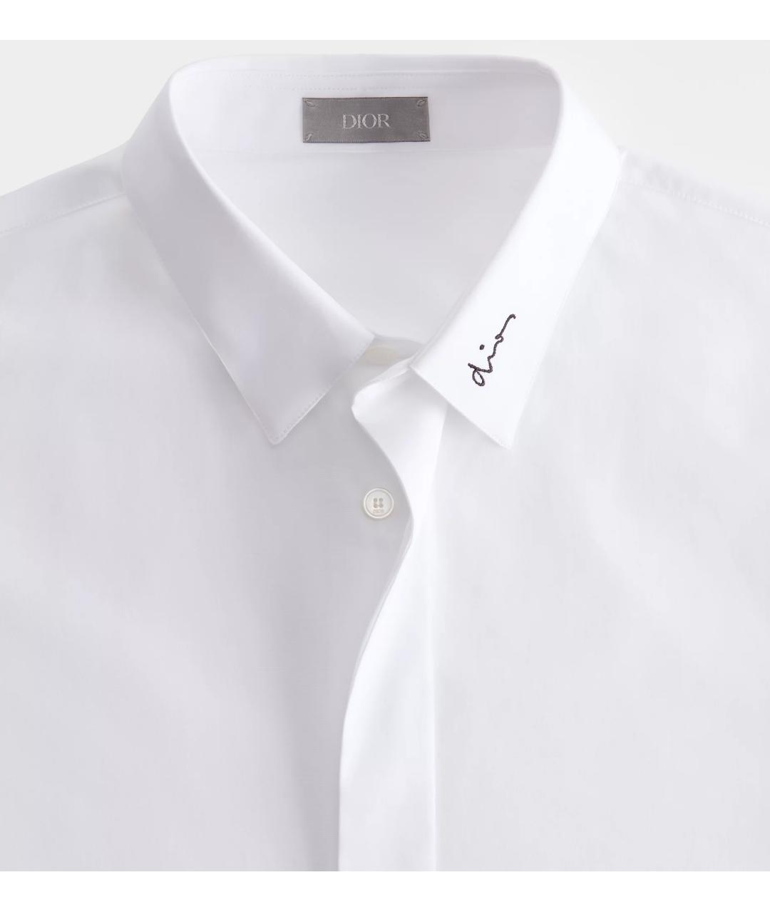 CHRISTIAN DIOR Белая хлопковая классическая рубашка, фото 4