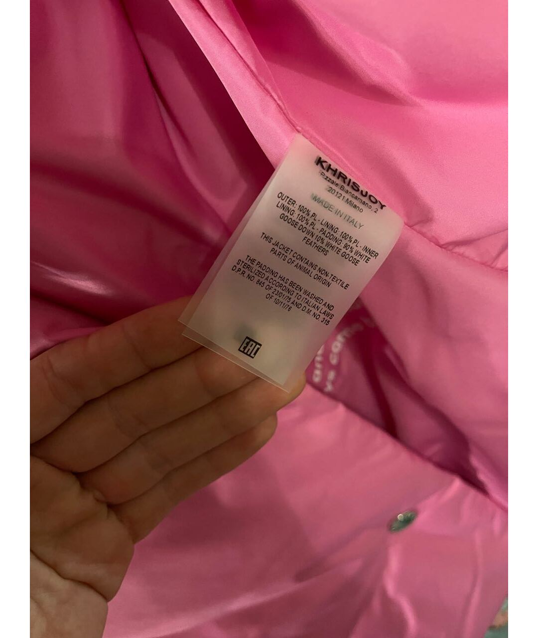 KHRISJOY Розовая полиэстеровая куртка, фото 4