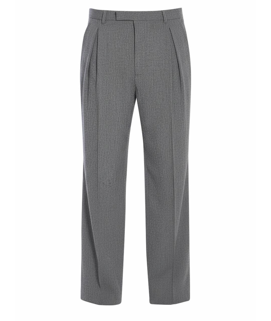 CHRISTIAN DIOR Серые шерстяные повседневные брюки, фото 1
