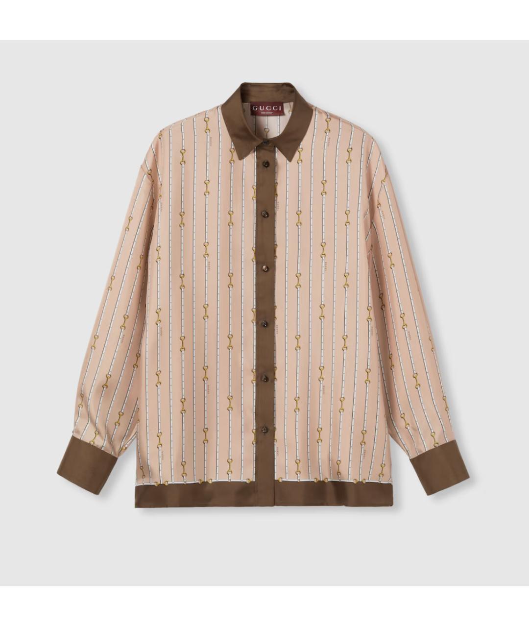 GUCCI Розовая шелковая рубашка, фото 6