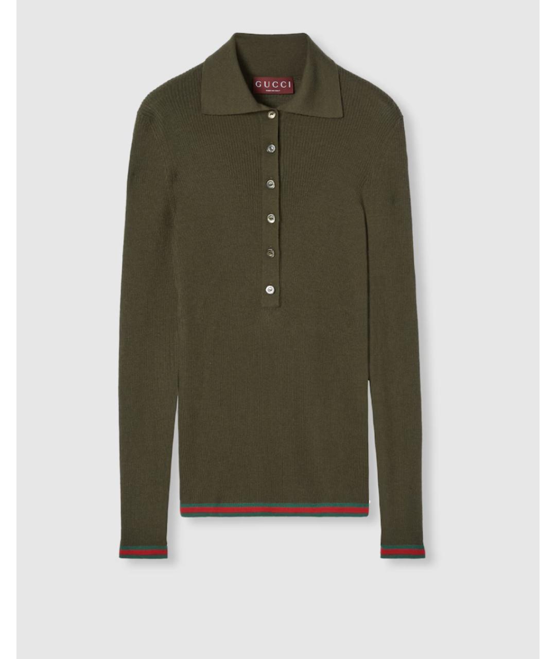 GUCCI Зеленый кашемировый джемпер / свитер, фото 6