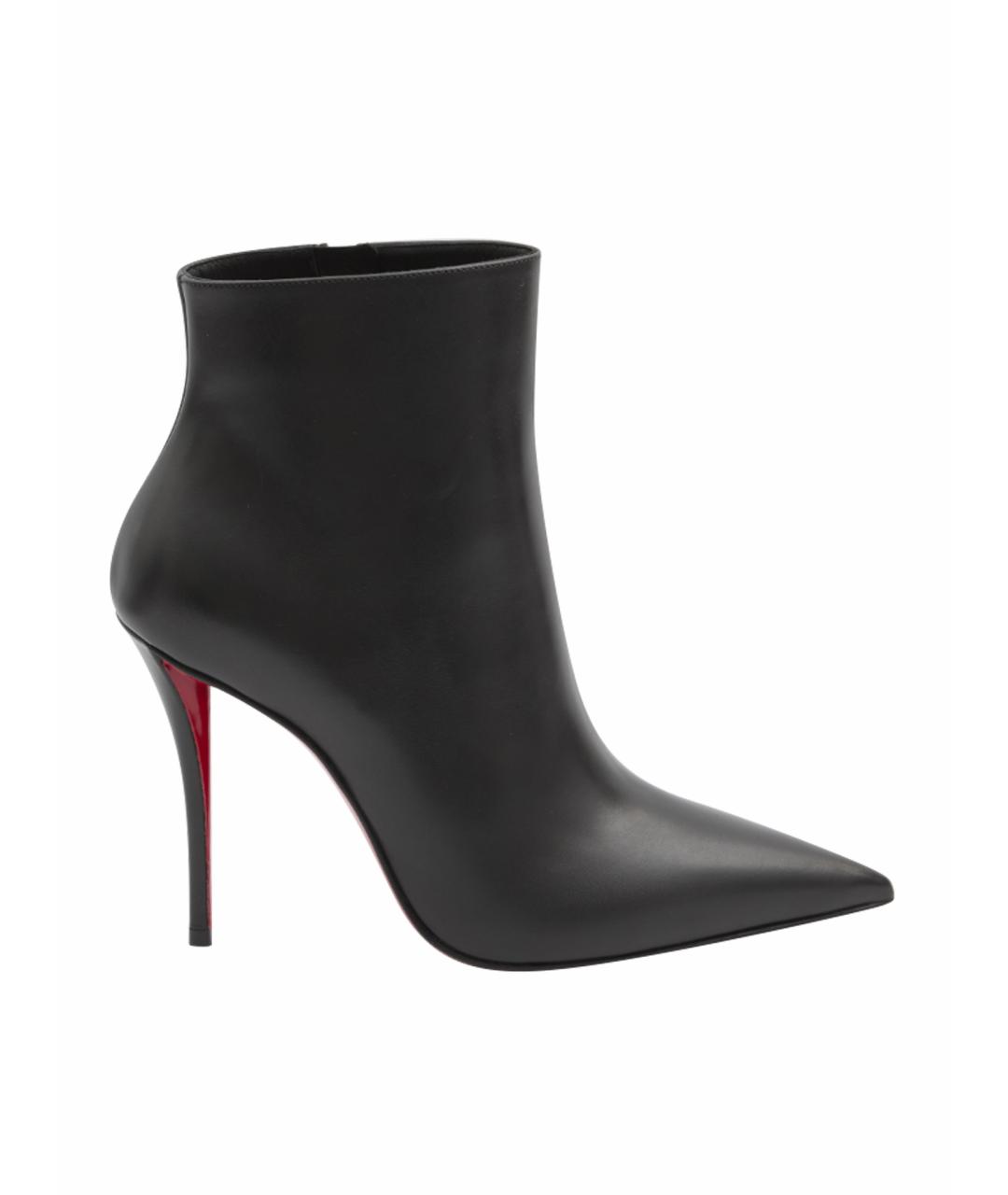 CHRISTIAN LOUBOUTIN Черные кожаные ботильоны, фото 1
