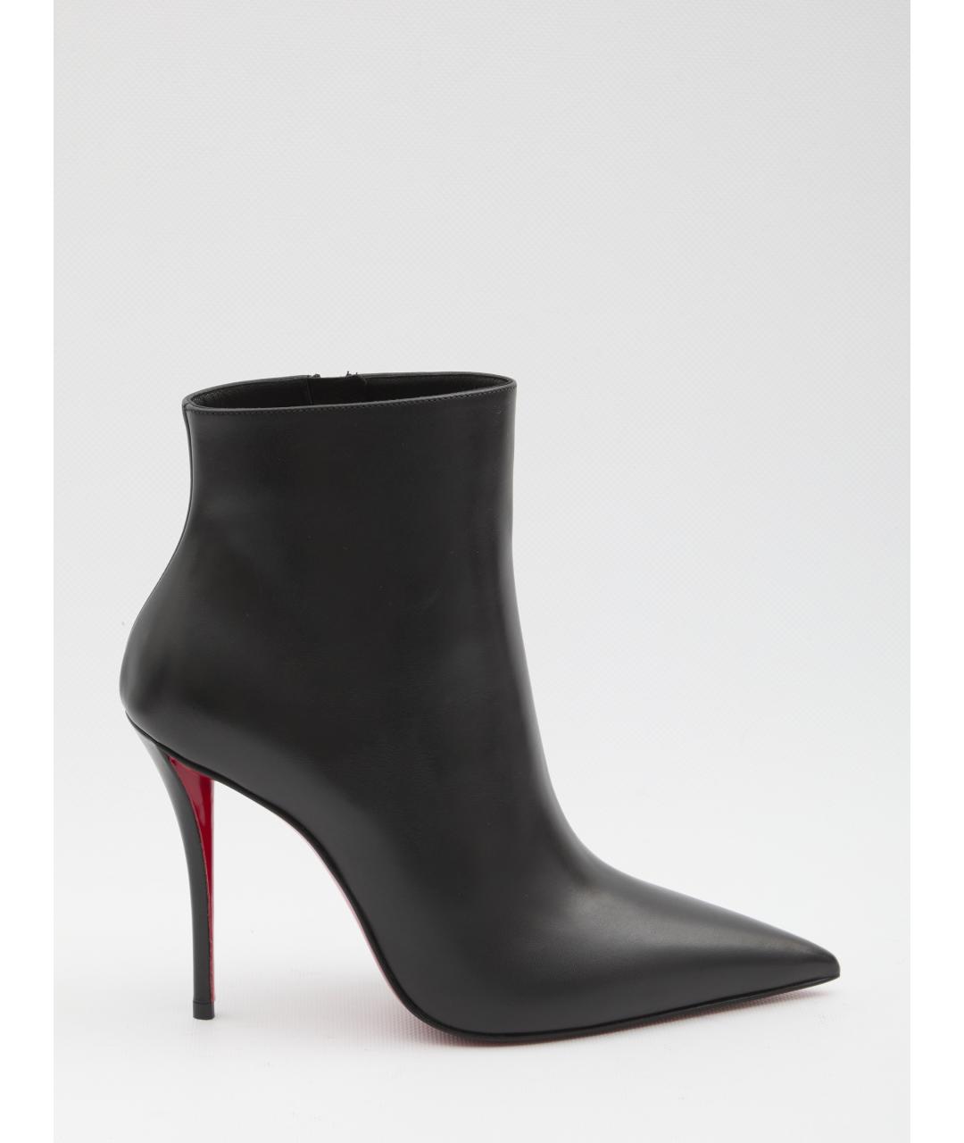 CHRISTIAN LOUBOUTIN Черные кожаные ботильоны, фото 6